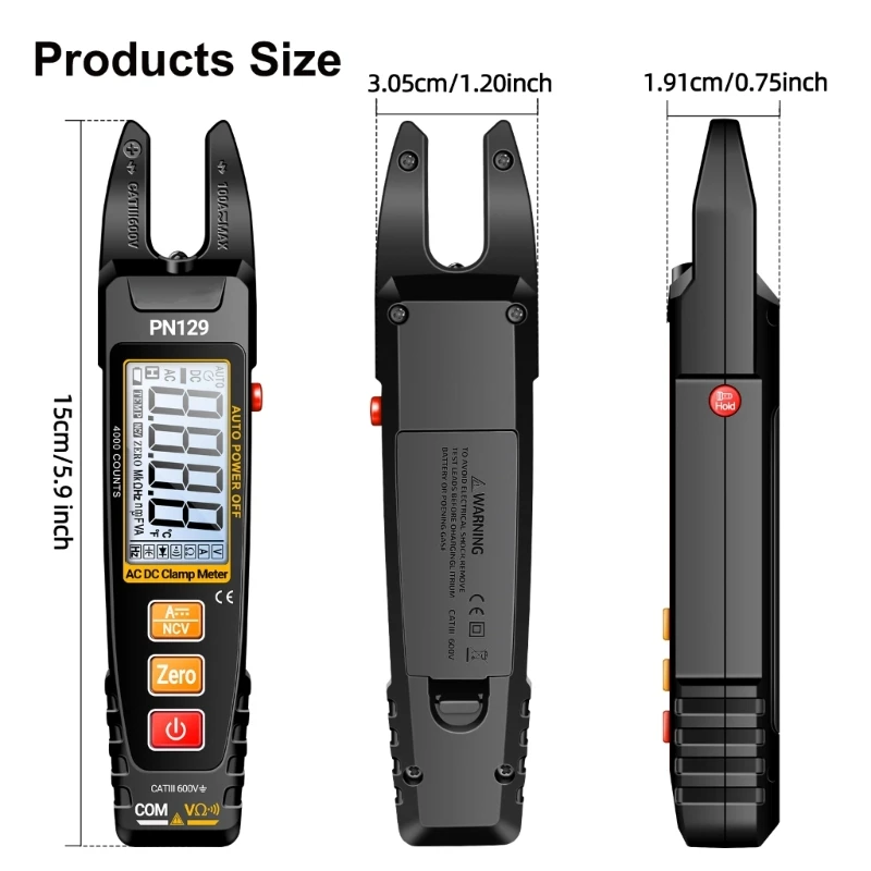 Klemmultimeter met eenvoudige bediening voor industriële en laboratoriumtoepassingen Dropship