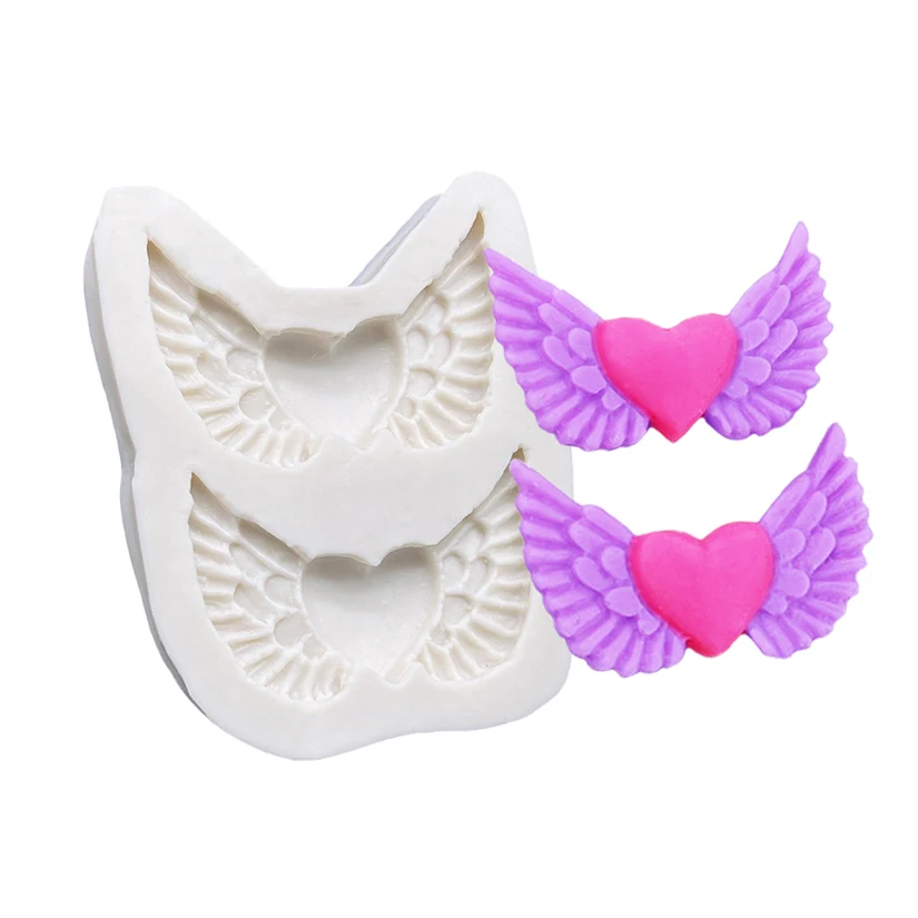 Wings Heart Silicone Sugarcraft Mold Resin Tools Cupcake Baking Mould Fondant Cake Decorating Tools