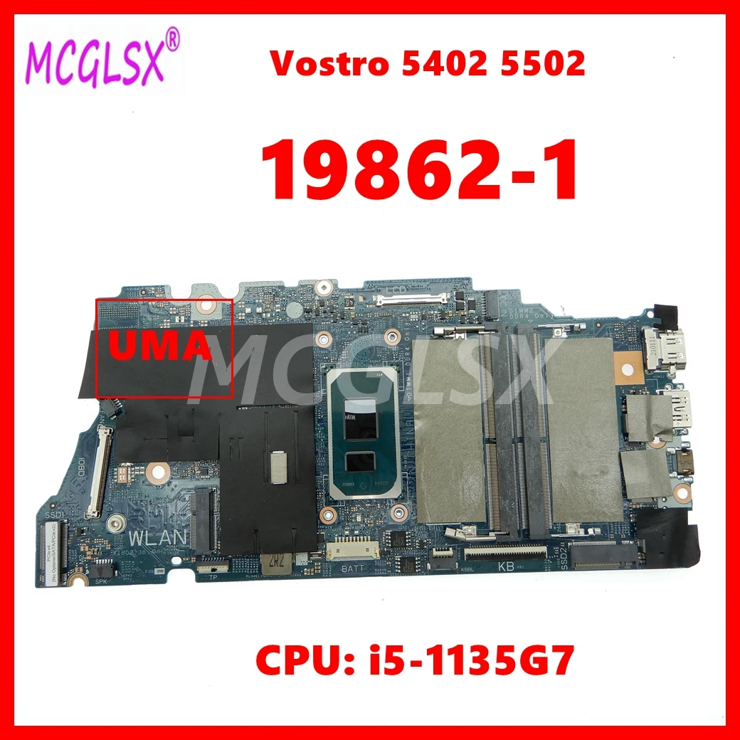 

19862-1 Notebook Mainboard For DELL Vostro 5402 5502 Laptop Motherboard CN- 0N9CJ5 with i5-1135G7 CPU