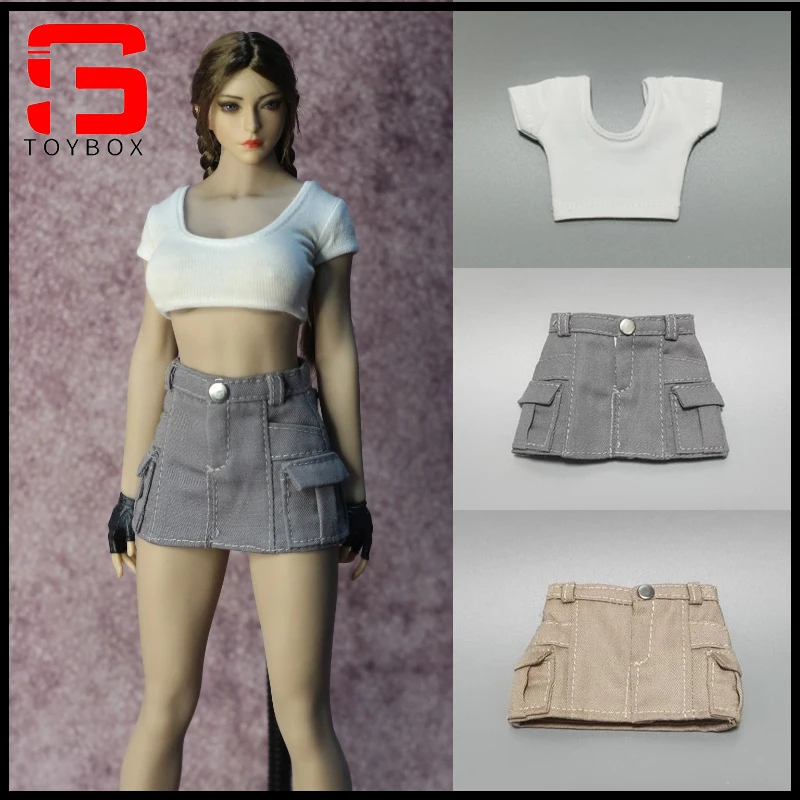 

DMTOYS 1/6 Female High Waist Short Skirt White T-shirt Club Outfits Clothes Model Fit 12'' Soldier Action Figure Body