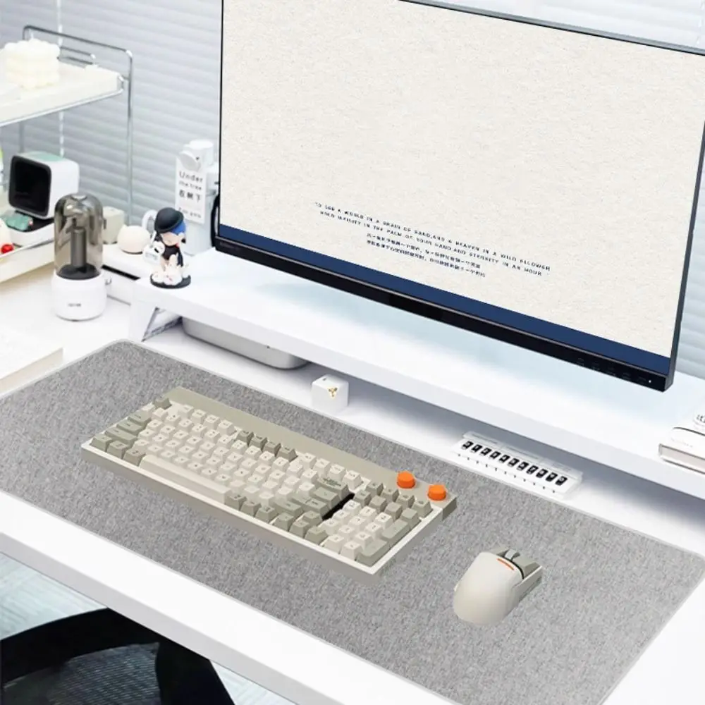 

Easy to Clean Linen Mouse Pad Rubber Non-slip Keyboard Mice Mat Leather 80*30cm Writing Pad Home Office