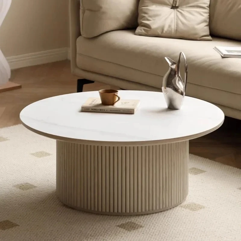 Minimalist Glam Coffee Tables Luxury Round Wood Nordic Coffee Tables Living Room Modern Muebles Para El Hogar Home Furniture