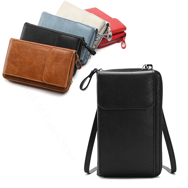 

Crossbody Lanyard Leather Phone Pouch For vivo X300 Pro X200 Ultra X100S X90 X80 x70 X60 X100 Pro Plus ID Card Phone Wallet Case