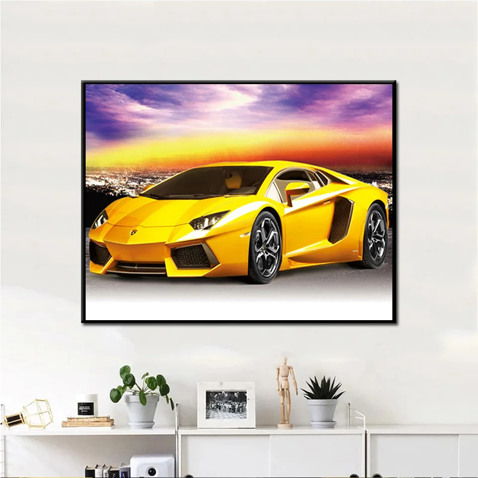 Super Sports Car 5D Diamond Painting Lamborghini GTP Diamond Embroidery Mosaic Picture of Rhinestone Art Cross Stitch Home Decor