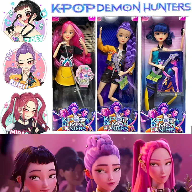 

Лидер продаж Kpop охотники на демонов фигурки куклы Руми Мира Зои Мира с музыкальными инструментами подарки на день рождения и Рождество для любителей кукол