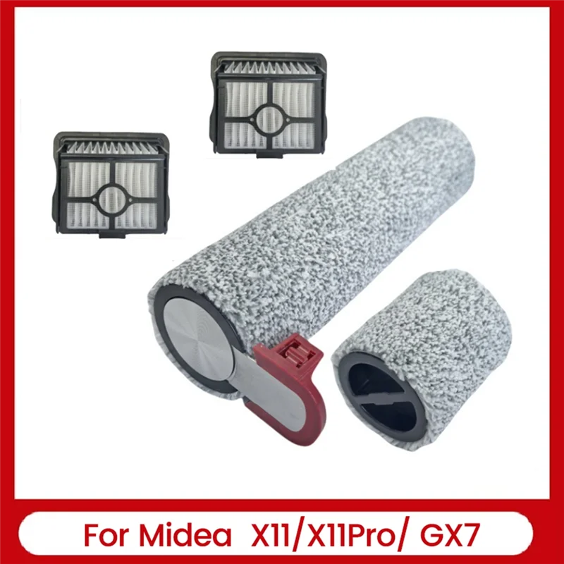 【Berserk】Escova de rolo e filtro Hepa para Midea X11/X11pro/GX7 Acessórios para purificador de piso Conjunto de escova de rolo
