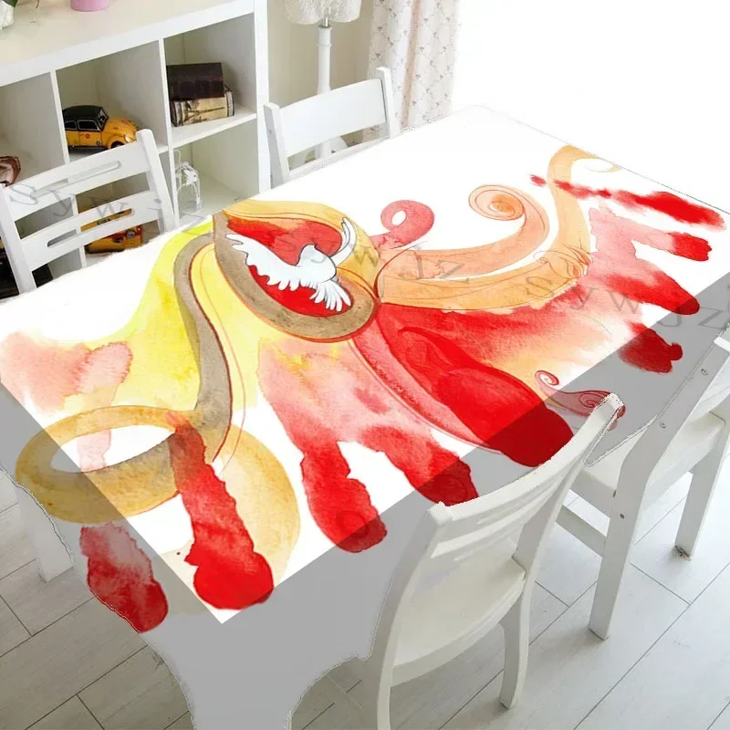 Kitchen Rectangle Tablecloth Pentecost Party Decor Cloth Tablecloth Washable Tablecloth for Picnic Indoor and Outdoor SPE4-D