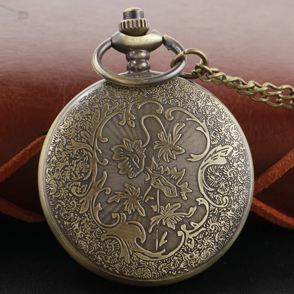 Reloj de bolsillo de cuarzo con indicador de conejo y brújula perdida de cuento de hadas Vintage, accesorios Retro de bronce para hombres y mujeres, reloj de regalo