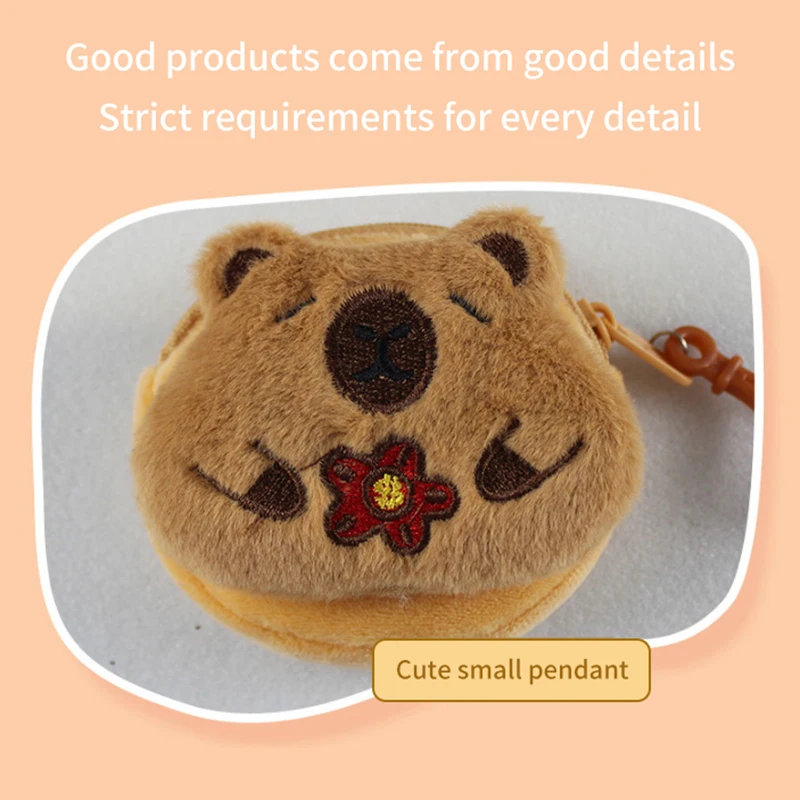 Kawaii Capybara Plush Keychain Cartoon Mini Coin Purse Car School Bag Pendant Popular Fashion Trendy Cute Gift