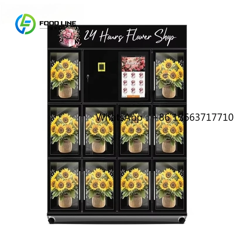 Flower Vending Machine 10 Big Lockers Customized Refrigerated Low Temperature Fresh Flowers Reliable Commercial Vending Machine