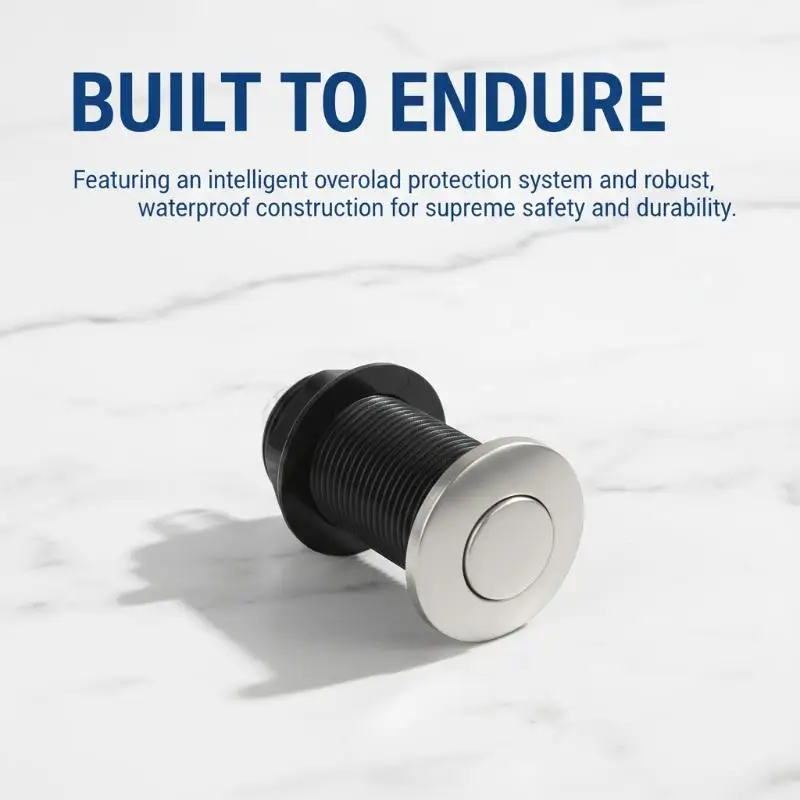 Pneumatic Switch Massage Bathtub Starter Accessories Stainless Steel Button Extended Air Switch For Kitchen Waste Disposer