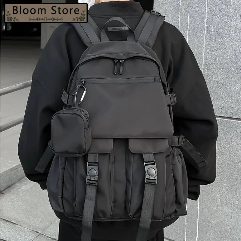 

Streetwear Trendy Korean Rucksacks Casual Travel High-Capacity Backpacks Japanese Solid All Match Y2k Women Students Schoolbags