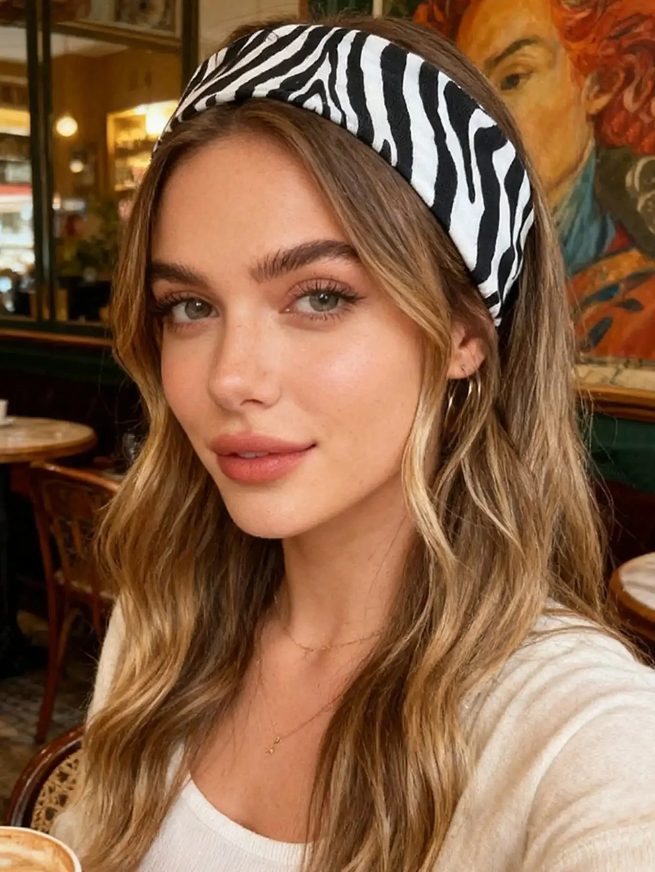 Zebra Print Bohemian Stretch Headband For Women And Men Daily Wear Yoga Sports Hair Accessory