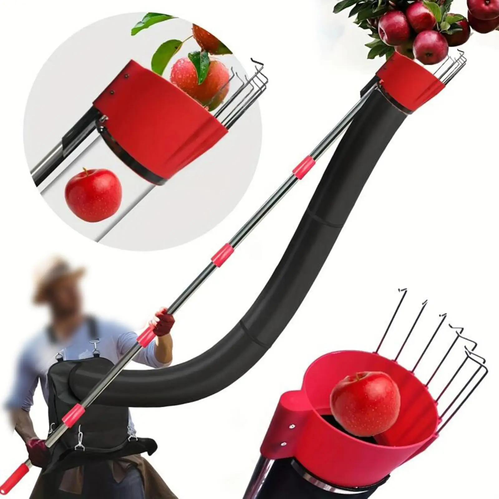 منتقي الفاكهة، ملحقات قابلة للتعديل، أداة يدوية للحديقة، أداة قطف متكاملة لحديقة المزرعة والليمون والبرتقال