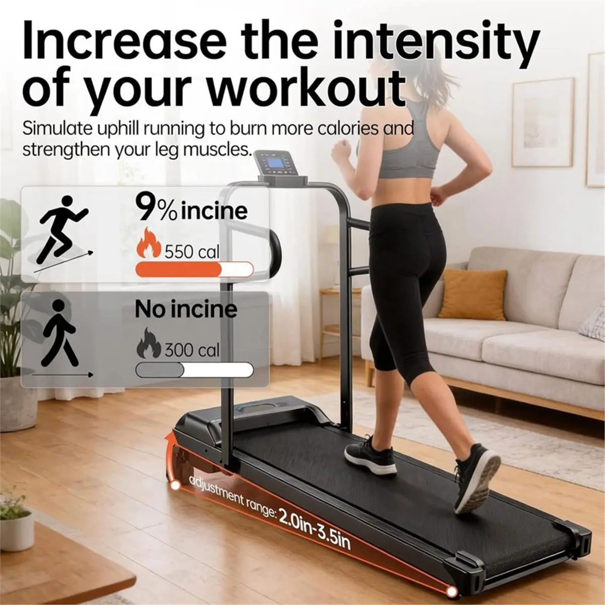 Treadmill Incline Riser Blocks, for Wheeled Treadmills , Stackable Non-Slip Walking Pad Incline Blocks for Home Gym