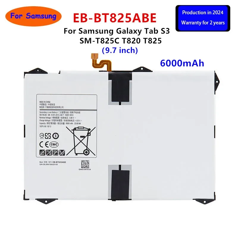 

Brand New EB-BT825ABE 6000mAh Tablet Replacement Battery For Samsung Galaxy Tab S3 9.7 inch SM-T825C T820 T825