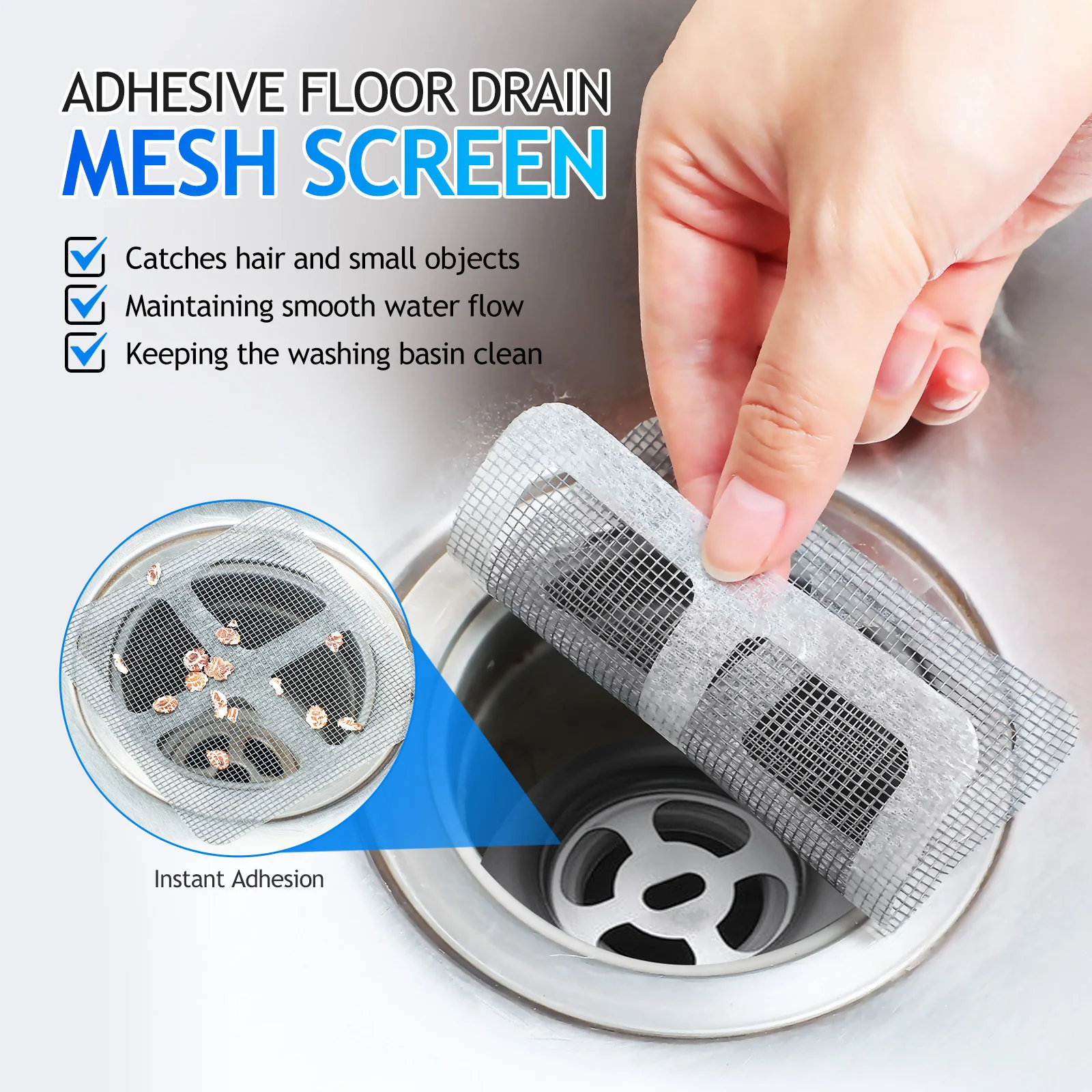 40 قطعة التصاق فوري استنزاف تصفية شاشات دش الشعر الماسك تنوعا استخدام غطاء لبالوعة بالأرضية دش الشعر الماسك #3