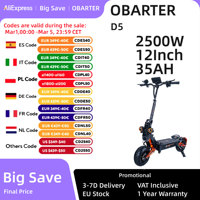 OBARTER D5 Electric Scooter 12inch Vacuum Tire 2*2500W Motor 60-70km/h Max Speed Removable 35Ah Battery for 60-120km Super Range