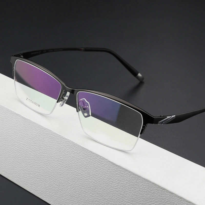 

Fashion Luxury Men Business Reading Glasses Titanium Optical Hyperopia Eyeglasses Women Half Frame Ultralight Eyewear