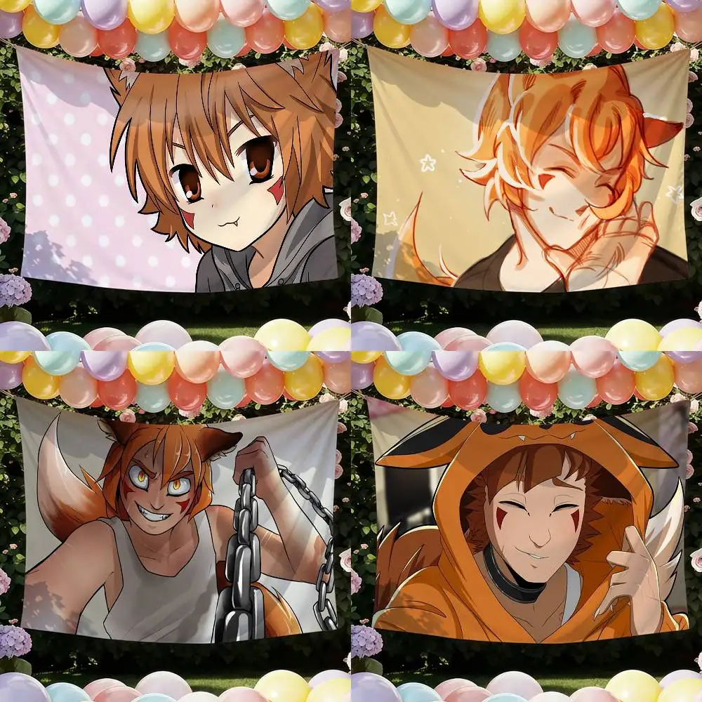 Chibi R-Ren H-Hana Flags Wall Hanging Tapestry Outdoor Garage Room Decorative flag Background Blanket