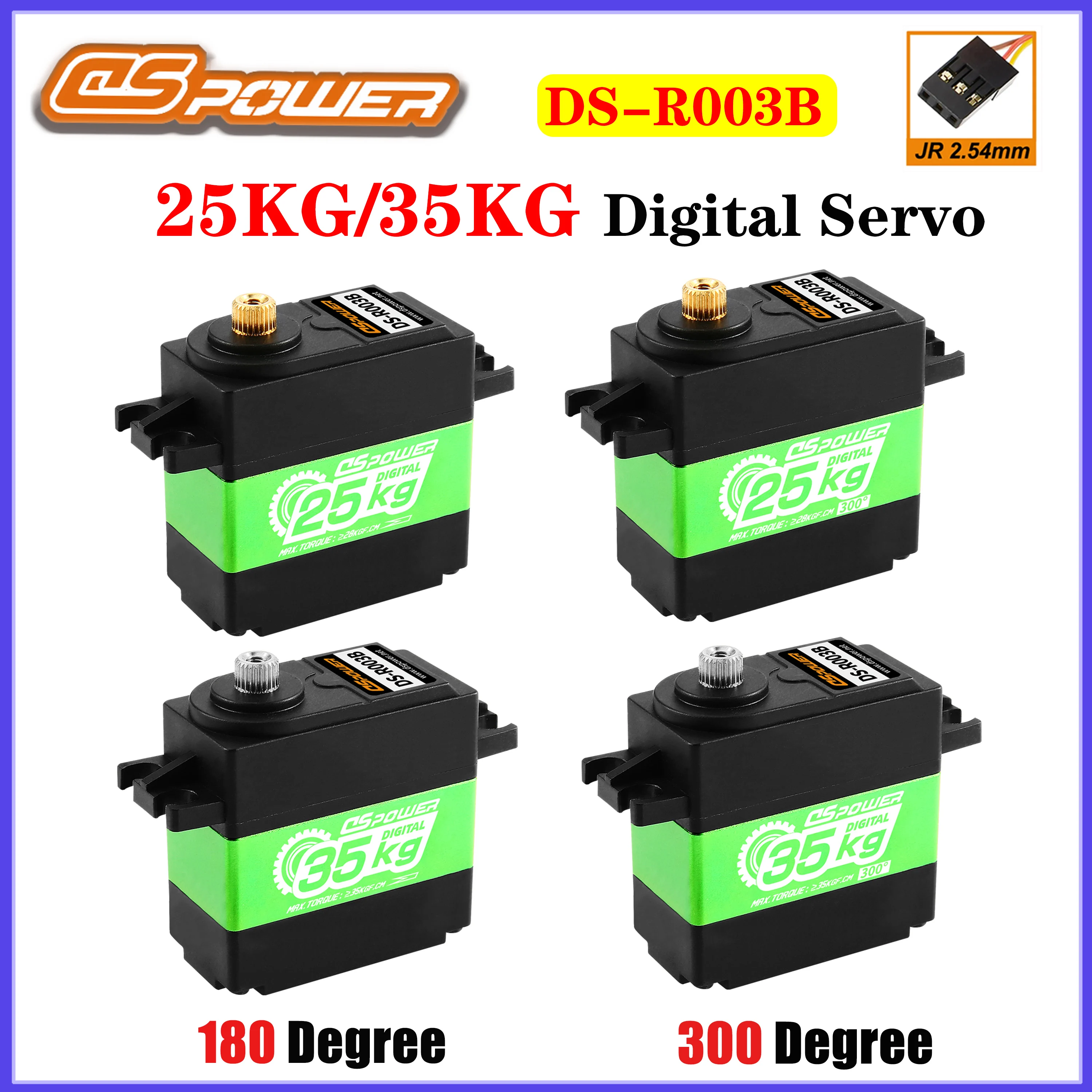 Dspower 25kg 35kg metal engrenagem digital servo 180/300 graus metade caixa de alumínio para 1/8 1/10 rc carro robô wltoys scx10 trx4 rastreador