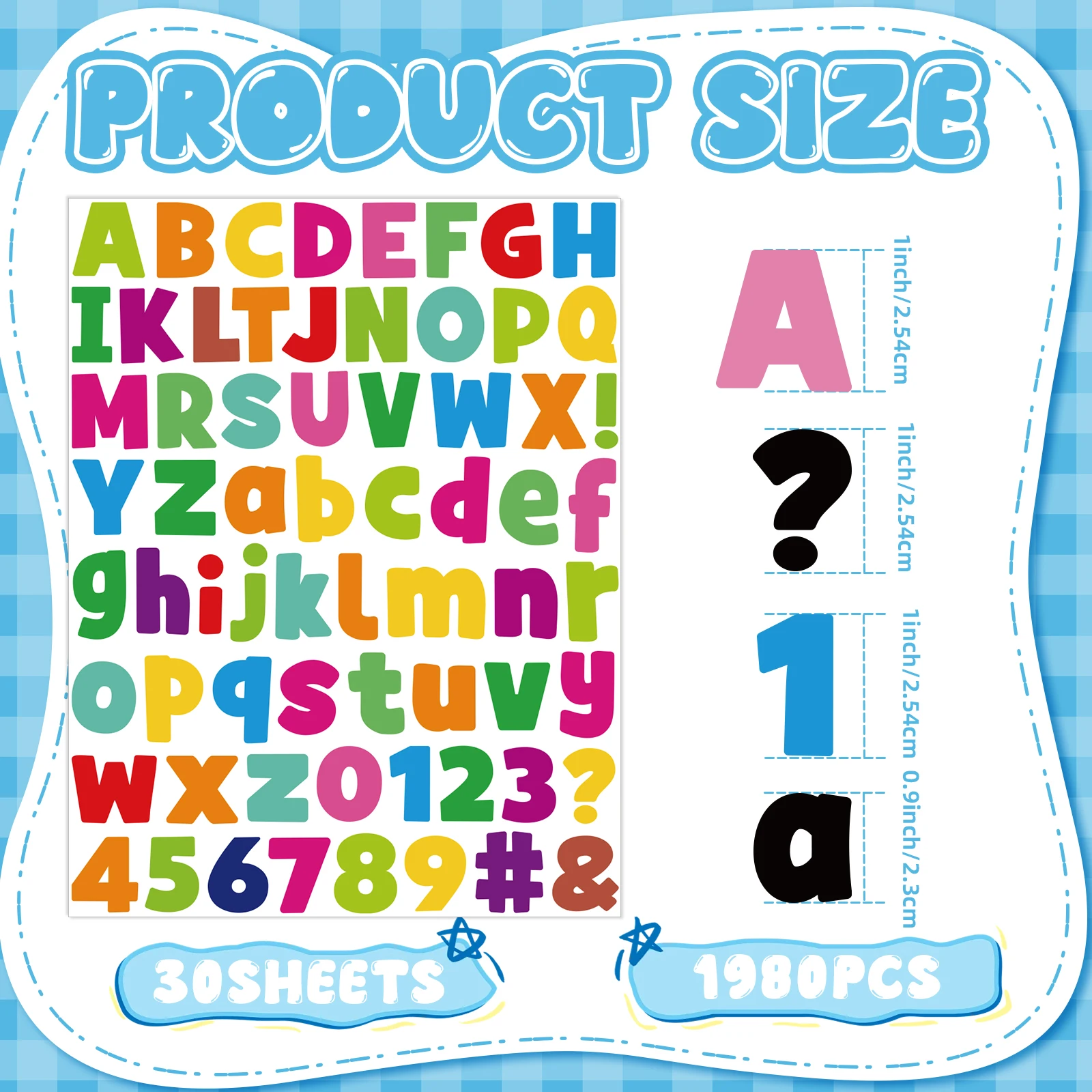 30 Sheets 1 Inch Alphabet Number Stickers Self Adhesive Waterproof Letter Stickers DIY Craft Scrapbooking Decor Labels