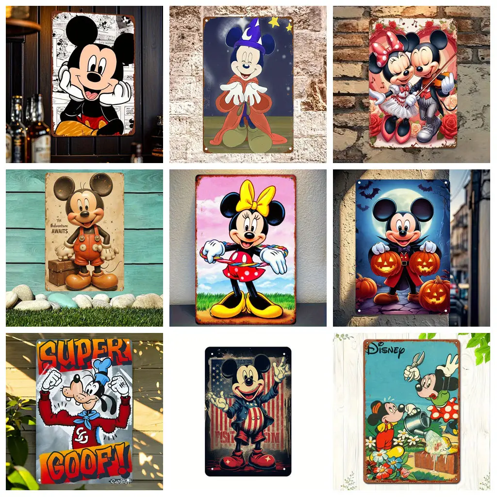 

Miniso Mickey Creative Selection Metal Signs wall decor Tin Signs Captain Metal Poster Decor for Bar Pub Club Wall Decoration