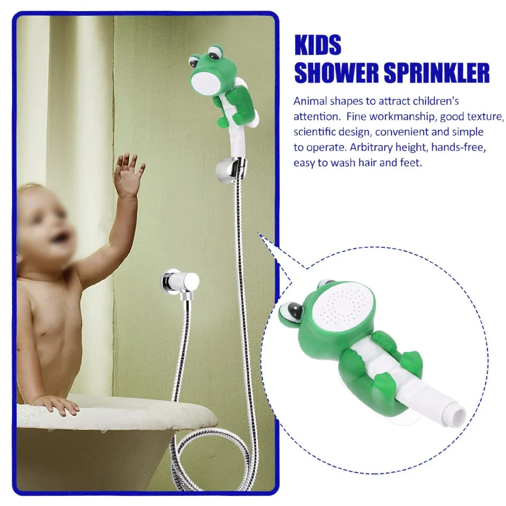 

Bathroom Children's Shower Head Cartoon Animals Hand Shower Sprinkler Plastic Green Shower Head Bathroom Fixture Plumbing