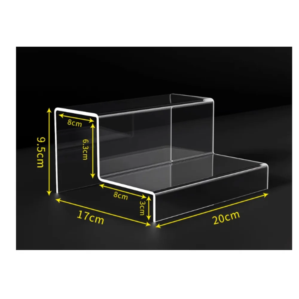 

1 шт., двухслойная акриловая полка для обуви, многослойная стойка для выставки товаров, акриловая прозрачная лестница, витрина для парфюмерной косметики, держатель для хранения игрушек