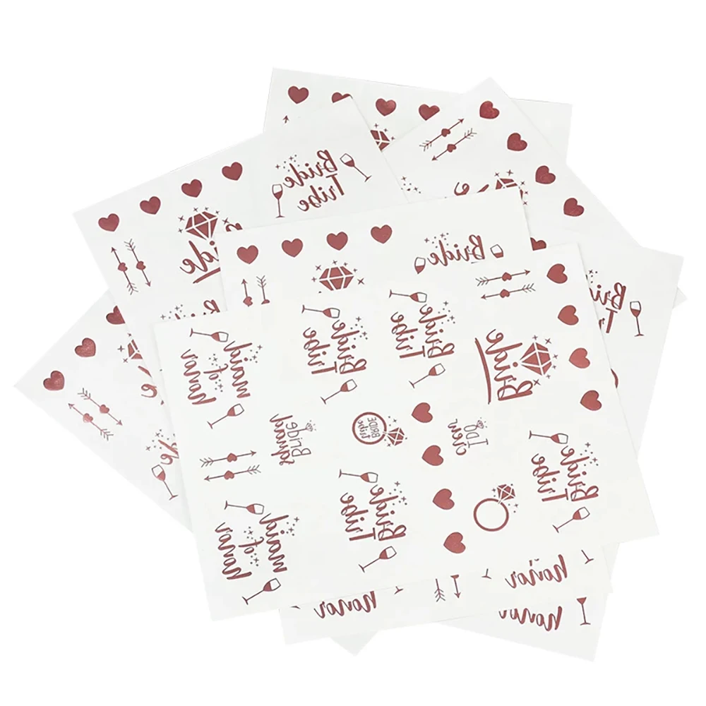 1pcs Team Bride Temporary Tattoo Bachelorette Party Bride To Be Golden Sticker Bridesmaid Tribe Squad Tattoo Wedding Supplies
