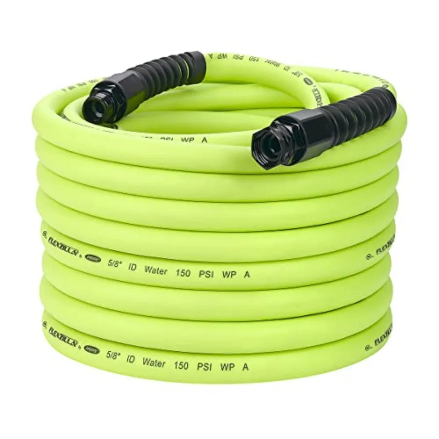 

100ft Water Hose with Reusable Fittings All Weather Flexible PVC Blue Leak Free Connections Won't Kink Under Pressure