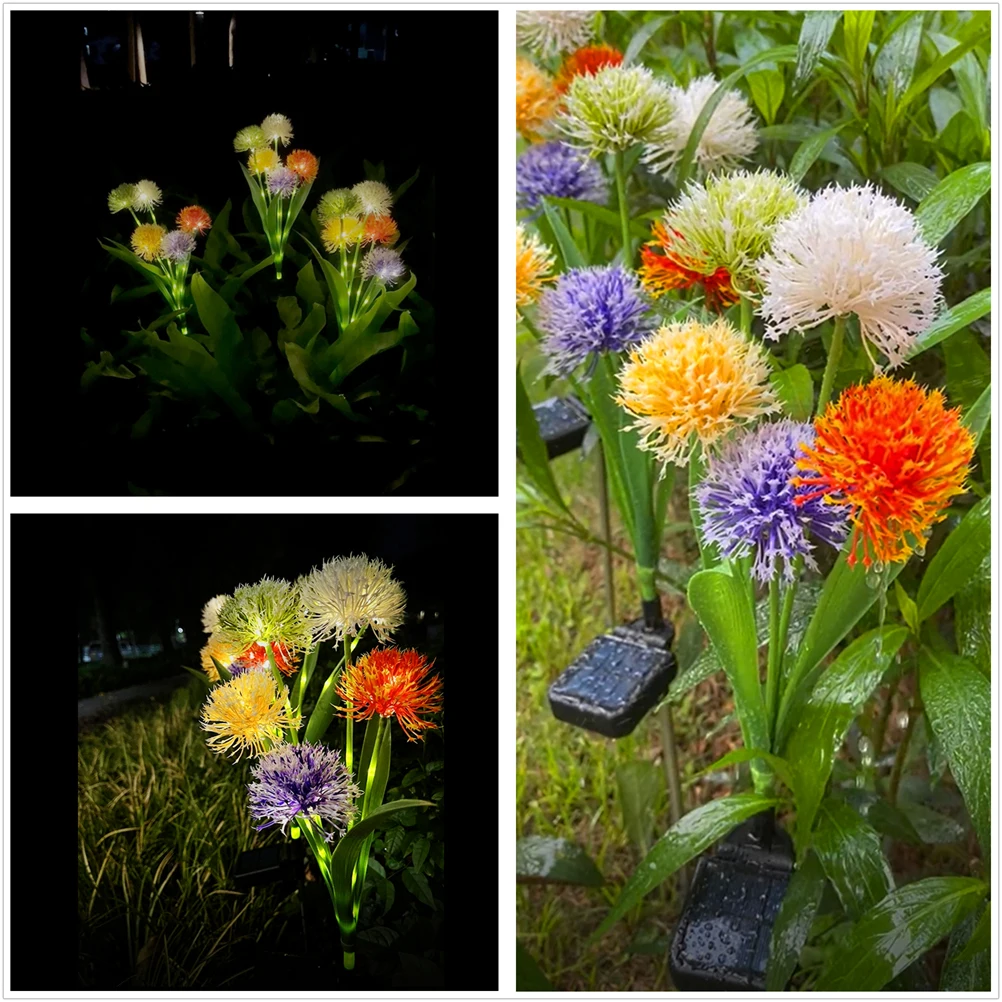 

2pcs Flower Shape Lamp Outdoor Powered Light Simulated Flower Lamp Ornament For Lawn Garden Yard Garden Stakes Solar Yard Lights