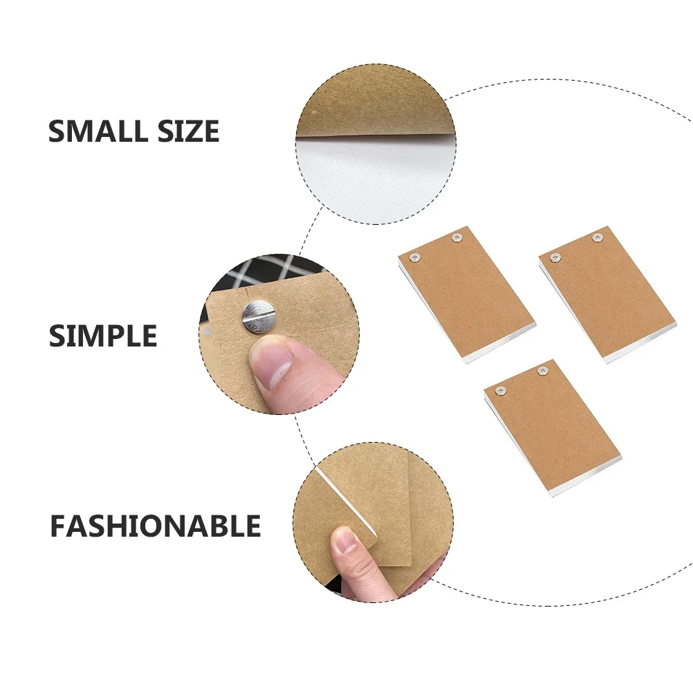 

3Pcs Notepads Removable Screws Multi-Purpose Mini Memo Pads Blank Paper Suitable for Drawing Diary Hand-Painted Books
