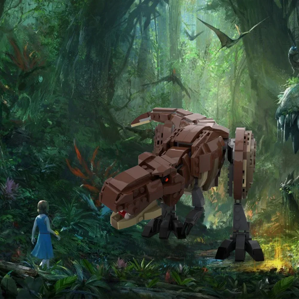 

Gobricks MOC Тираннозавр Рекс Минифигурка Весы Строительные Блоки Модель Юрского периода Тираннозавр Кирпичи DIY Сборка Игрушки Детские Подарки