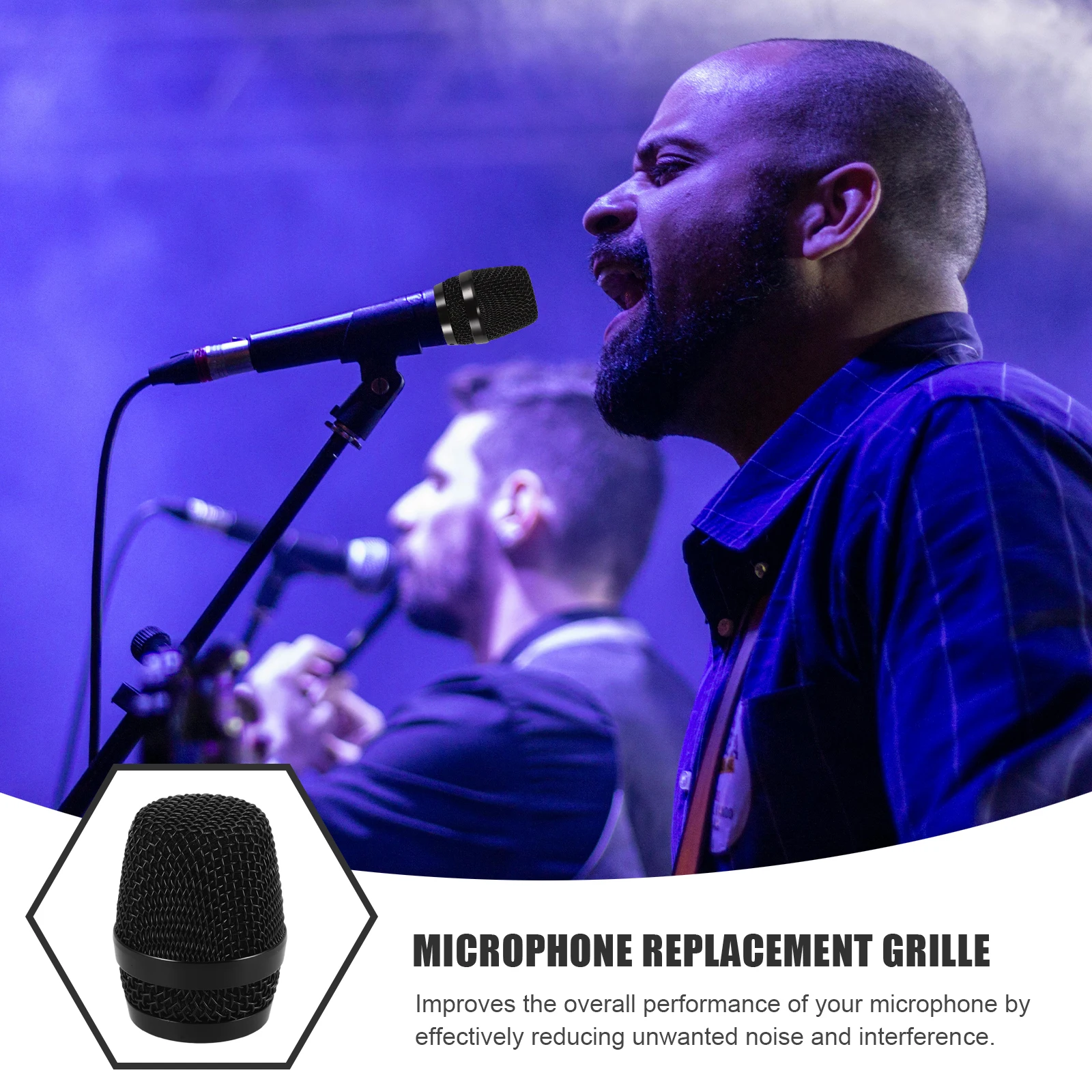 

Microphone Head 666 Black Metal Mesh Cover Grill Replacement for Wireless Mic Sound Noise Reduction Durability