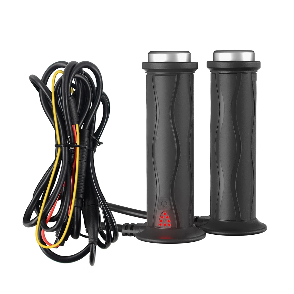 

DC 12V Motorcycle Hand Heated Grips 5-Gear Electric Heating Handle Silicone Electric Hot Heated Grip Motorcycle Parts for Winter