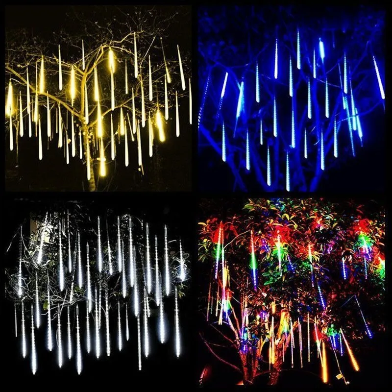 1/2/3/4 Set 30cm/50cm Meteor Shower Rain LED String Lights 2025 Christmas Decorations for Home Festoon Street Garland Wedding