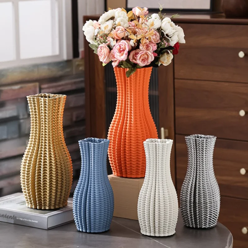 Ceramic Vase 3D Printing Home Decor Ikebana Vase Desktop Dried Flower Vases Creative Elegant Bedroom Decorative Flower Bottle