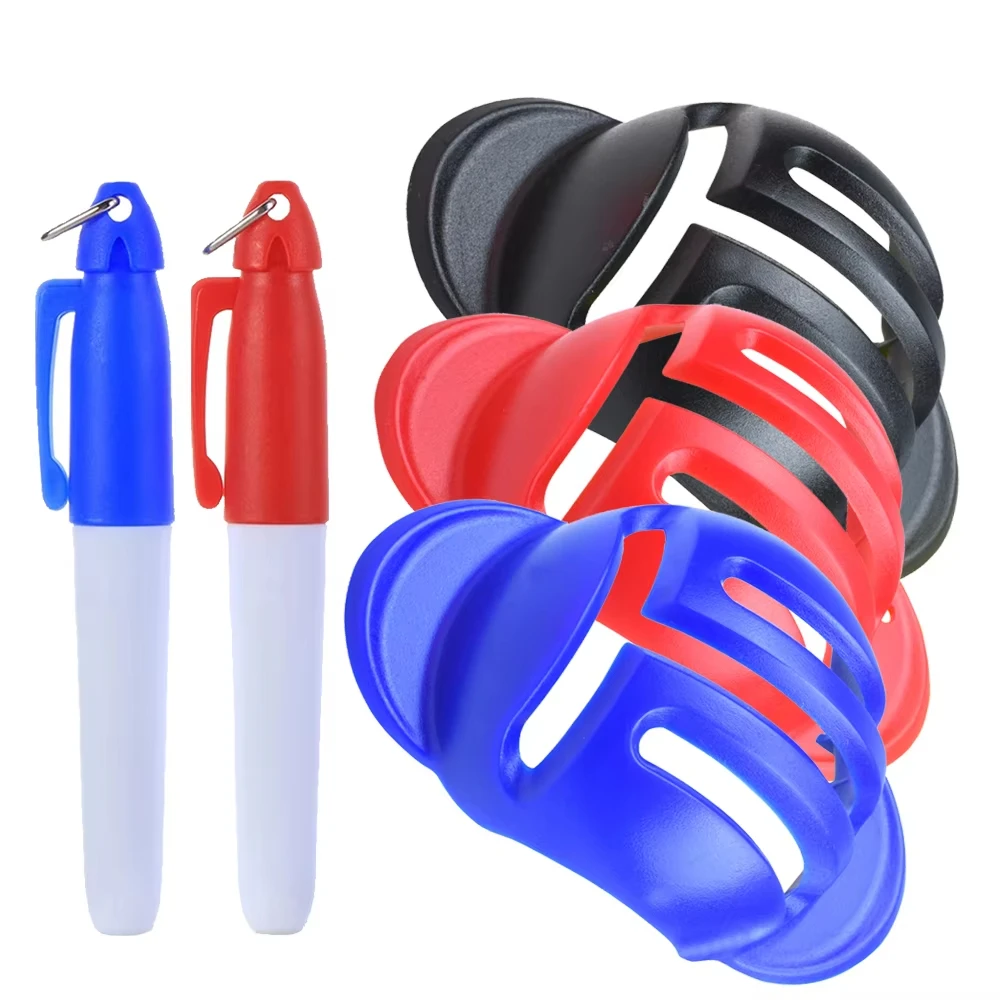 1 Pc Golf Ball Line Marker and 2 Pieces Golf Ball Marker Pen Red And Blue Two Color Golf Ball Marker Line Drawing Tool Golf Ball