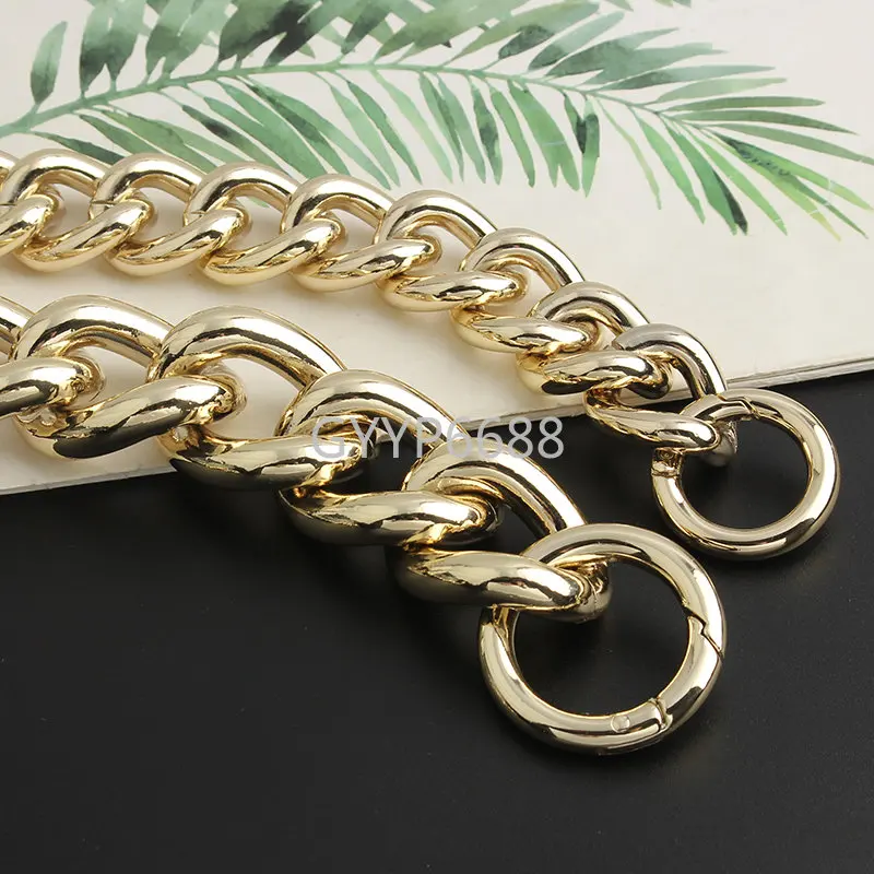 30MM Light Gold Thick Aluminum Metal Chains For Women Strap Bags Handbags Purse Shoulder Replace Crossbody Handles Accessories