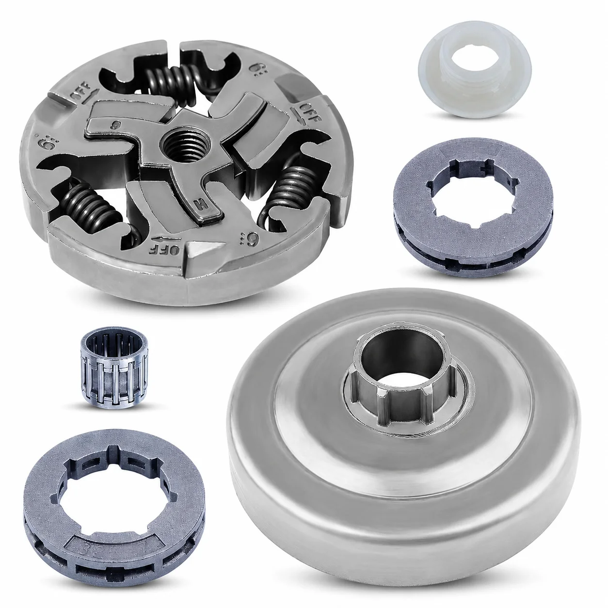 325 7T Clutch Drum Kit Sprocket Rim Assembly with Needle Bearing Worm Gear For Husqvarna 357 357XP Chainsaw Replacement Parts