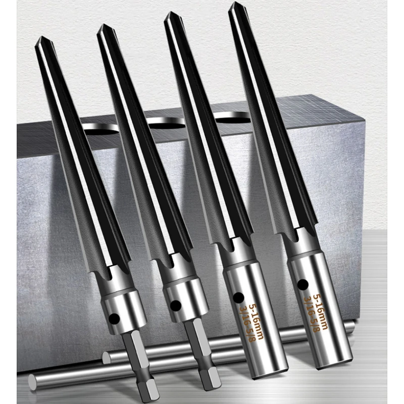 

Tapered Hex Reamer- Handheld Cone Cutters for Wood Metal and Plastic Pin Hole Handheld Compatible Bit Chamfering Tool Access