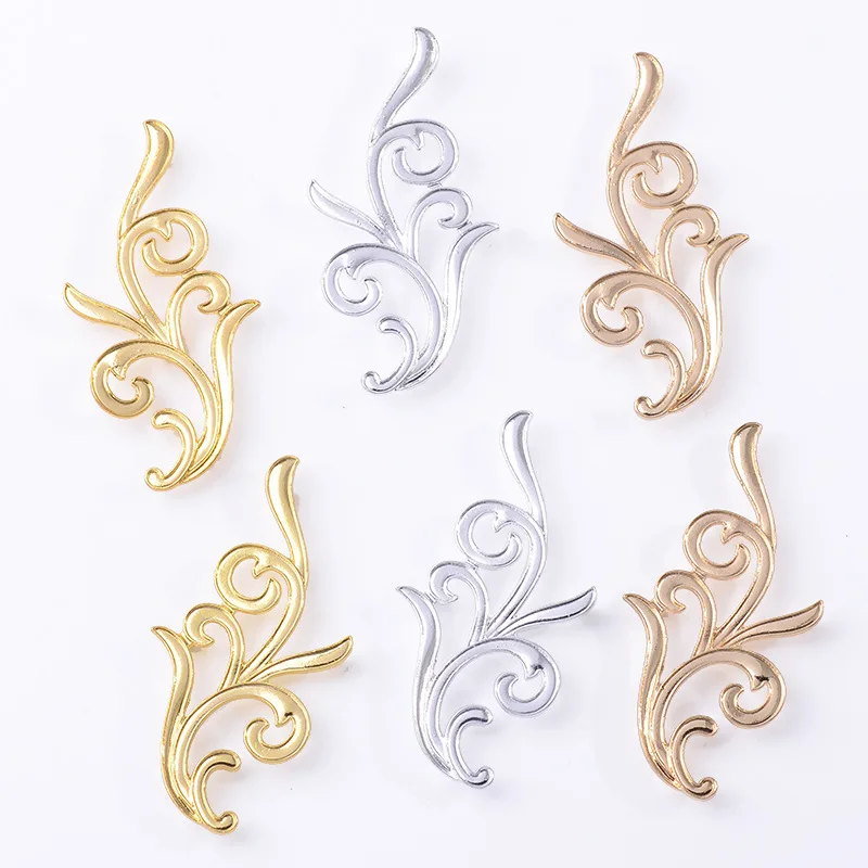 עתיק עסיסי שיער, אביזרים לשיער מסגסוגת סגסוגת אביזרים חומר גלי ענן סימטרי עם עיגול פרח על הגב