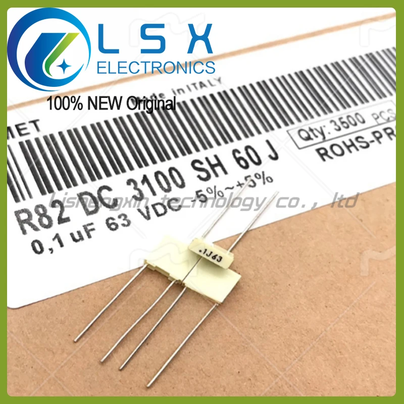 

50 шт. 63 В 104 0,1 мкФ 100 Н. 1J63V AVKEMET калибровочный пленочный конденсатор R82 расстояние между контактами 5 J gear