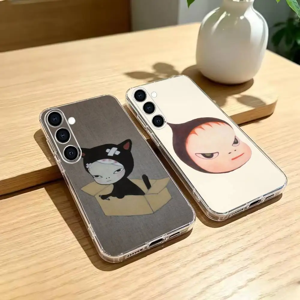 Y-Yoshimoto Nara Girl ART Phone Case Transparent Soft TPU Case For Samsung A73,A72,A70,A71,A53,A52,A51