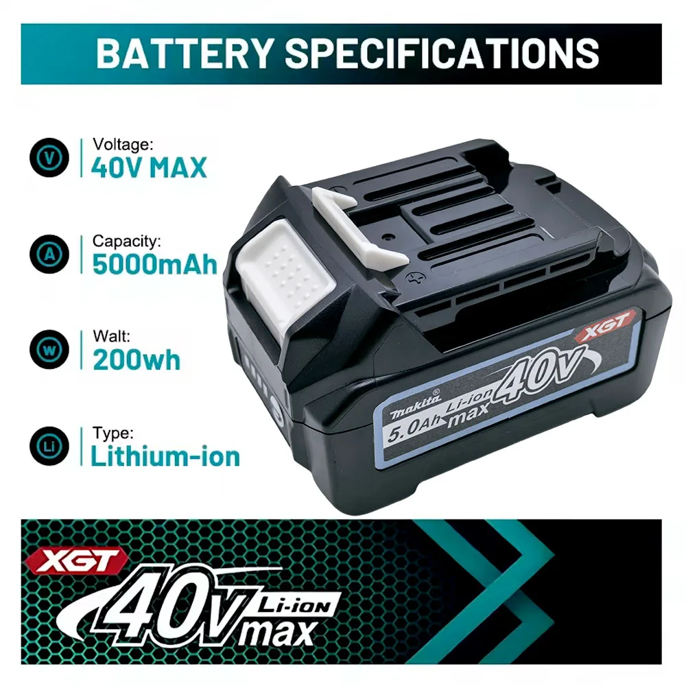 40V Hochleistungs-100%-Original-Makita-Lithium-Ionen-Akku 5,0AH MAX XGT BL4020 BL4025 BL4040 BL4050 BL4080