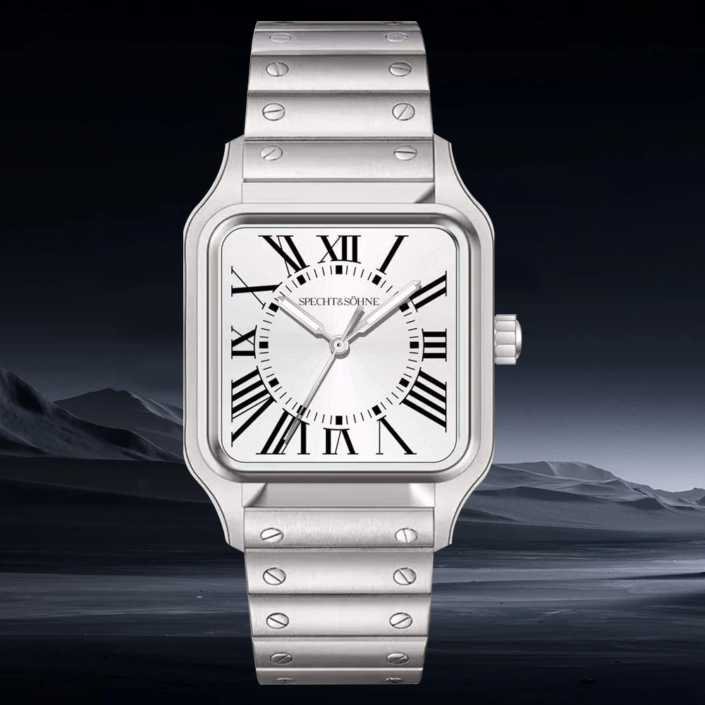 Hot Specht&Sohne Luxury And Exquisite High-end Men's Quartz Watch Sapphire Mirror Rectangular Waterproof Watch Couple's Watch