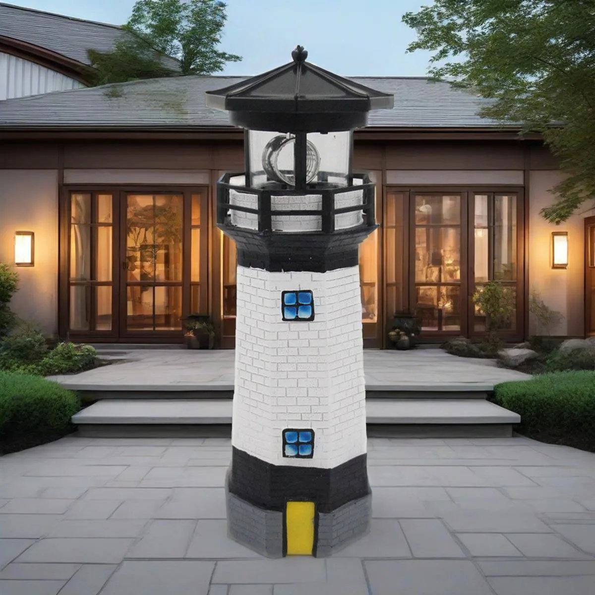 

Solar Lighthouse LED Lighthouse Rotating Garden Light, Outdoor Tower Lights for Lawn Courtyard Landscape Lighting Decoration
