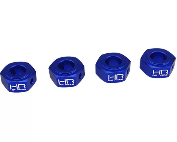 Hot Racing LRR1006 Aluminum 12mm Wheel Hexes 4pc Set Blue Replace LOS232006 for Losi Baja/Rock Rey​