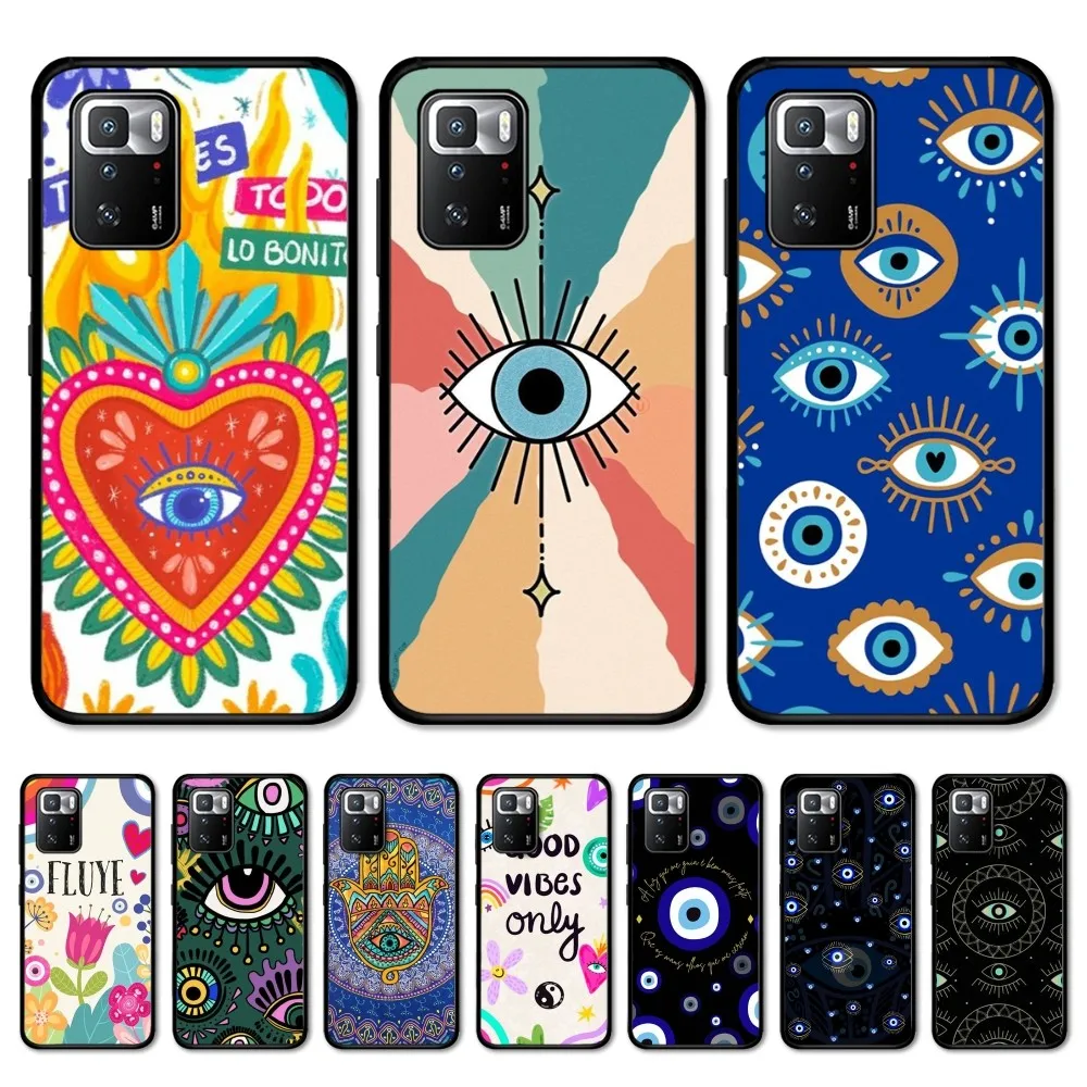 

Lucky Eye Blue Evil Eyes Phone Case For Redmi Note 4 X 5 A 6 7 8 T 9 9S 10 11 11S 11Epro Poco M3 Pro